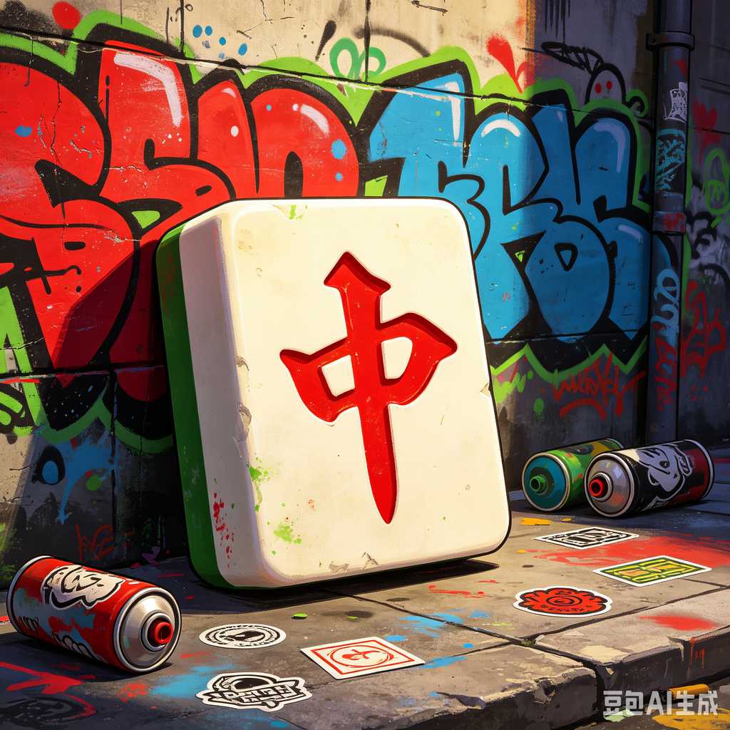 retro text mahjong tiles